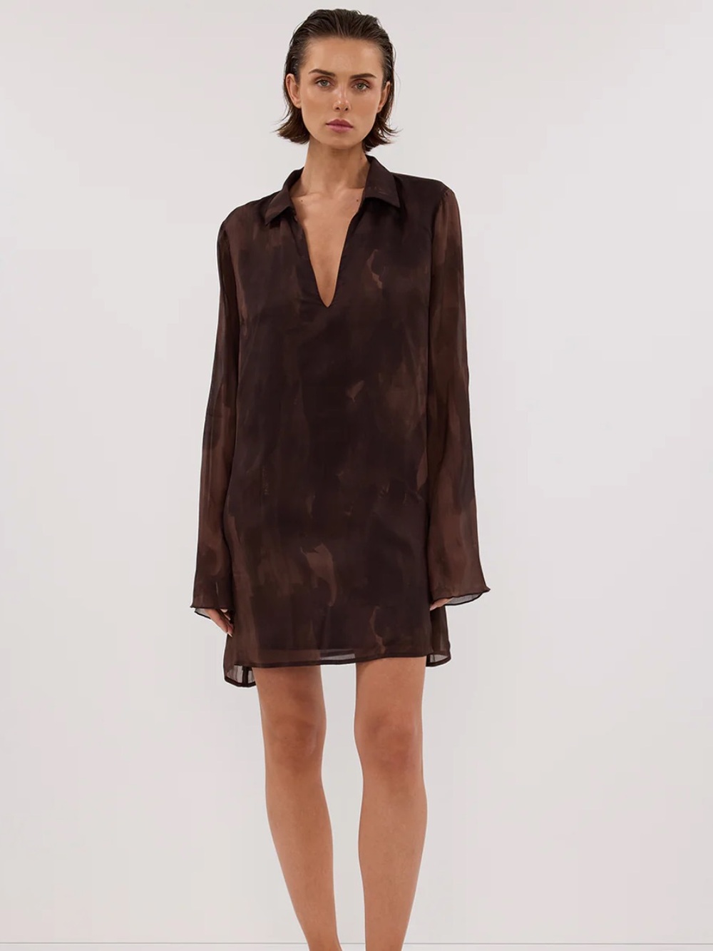 NWT Willow Choc Long Sleeve Mini Dress Size US 2